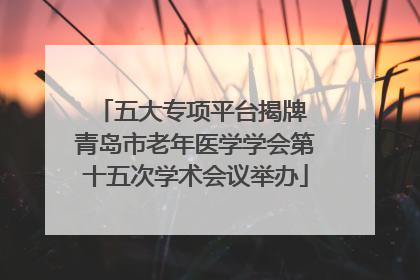 五大专项平台揭牌 青岛市老年医学学会第十五次学术会议举办
