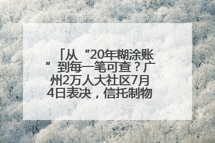 从“20年糊涂账”到每一笔可查？广州2万人大社区7月4日表决，信托制物业如何取“信”？