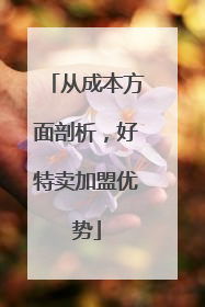从成本方面剖析，好特卖加盟优势