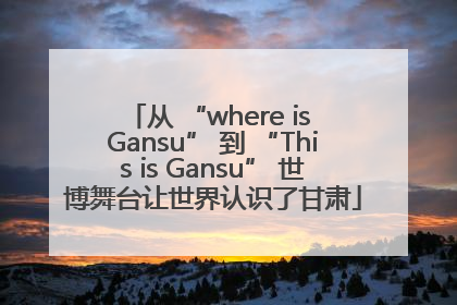 从 “where is Gansu” 到 “This is Gansu” 世博舞台让世界认识了甘肃