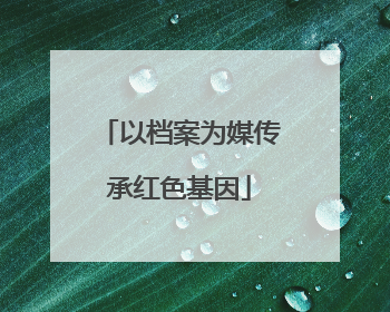 以档案为媒传承红色基因