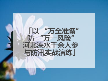 以 “万全准备” 防 “万一风险” 河北涞水千余人参与防汛实战演练