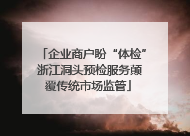 企业商户盼“体检” 浙江洞头预检服务颠覆传统市场监管