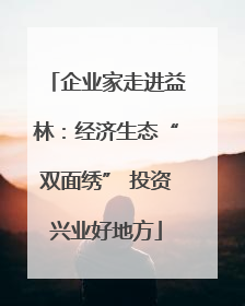 企业家走进益林：经济生态“双面绣” 投资兴业好地方