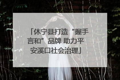 休宁县打造“握手言和”品牌 助力平安溪口社会治理