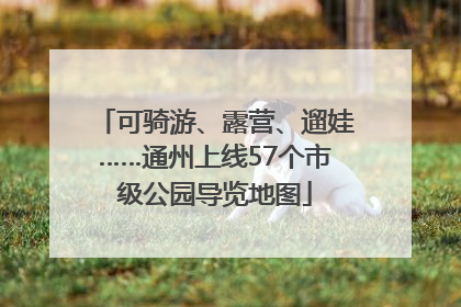 可骑游、露营、遛娃……通州上线57个市级公园导览地图