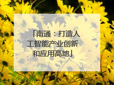 南通：打造人工智能产业创新和应用高地
