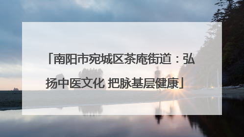 南阳市宛城区茶庵街道：弘扬中医文化 把脉基层健康