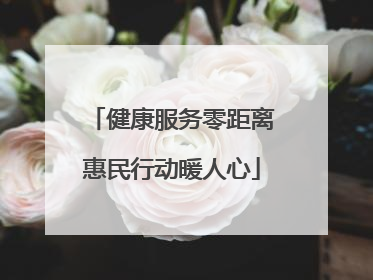 健康服务零距离惠民行动暖人心