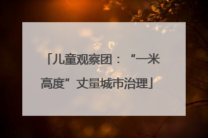 儿童观察团：“一米高度”丈量城市治理