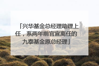 兴华基金总经理助理上任，系两年前官宣离任的九泰基金原总经理