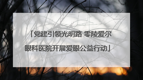 党建引领光明路 零陵爱尔眼科医院开展爱眼公益行动