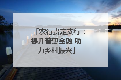 农行贵定支行：提升普惠金融 助力乡村振兴