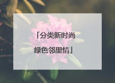 分类新时尚 绿色邻里情