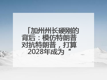 加州州长硬刚的背后：模仿特朗普对抗特朗普，打算2028年成为“特朗普”