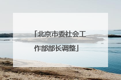 北京市委社会工作部部长调整