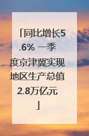 同比增长5.6% 一季度京津冀实现地区生产总值2.8万亿元
