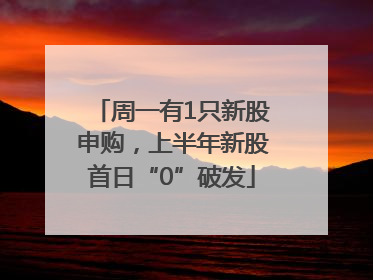 周一有1只新股申购，上半年新股首日“0”破发