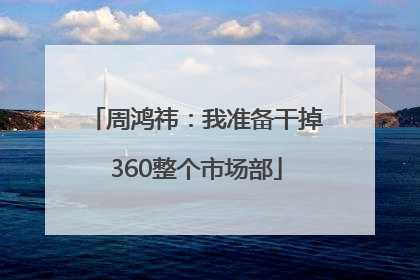 周鸿祎：我准备干掉360整个市场部