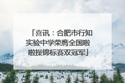喜讯：合肥市行知实验中学荣膺全国啦啦操锦标赛双冠军