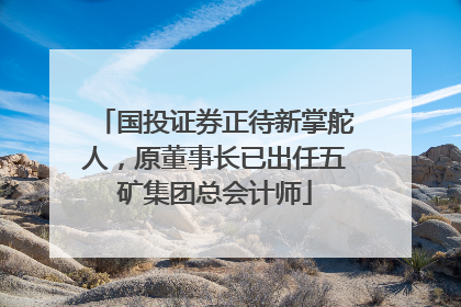 国投证券正待新掌舵人，原董事长已出任五矿集团总会计师