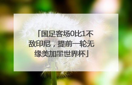 国足客场0比1不敌印尼，提前一轮无缘美加墨世界杯