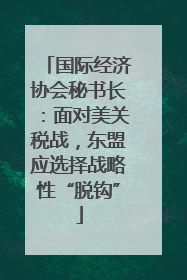 国际经济协会秘书长：面对美关税战，东盟应选择战略性“脱钩”