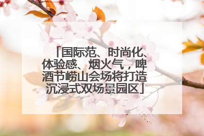 国际范、时尚化、体验感、烟火气，啤酒节崂山会场将打造沉浸式双场景园区