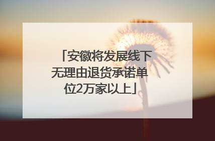 安徽将发展线下无理由退货承诺单位2万家以上