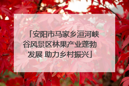 安阳市马家乡洹河峡谷风景区林果产业蓬勃发展 助力乡村振兴