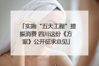 实施“五大工程”提振消费 四川这份《方案》公开征求意见
