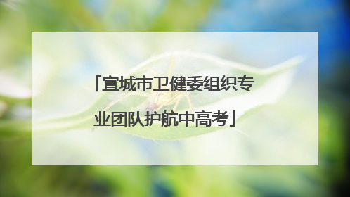 宣城市卫健委组织专业团队护航中高考