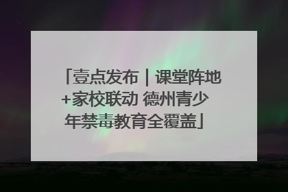 壹点发布｜课堂阵地+家校联动 德州青少年禁毒教育全覆盖