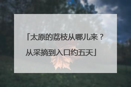 太原的荔枝从哪儿来？从采摘到入口约五天