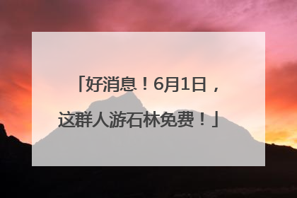 好消息！6月1日，这群人游石林免费！