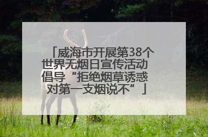 威海市开展第38个世界无烟日宣传活动 倡导“拒绝烟草诱惑 对第一支烟说不”