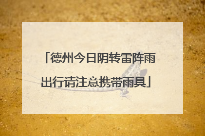 德州今日阴转雷阵雨 出行请注意携带雨具
