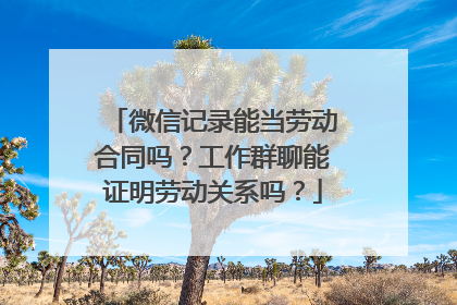 微信记录能当劳动合同吗？工作群聊能证明劳动关系吗？