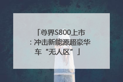 尊界S800上市：冲击新能源超豪华车“无人区”
