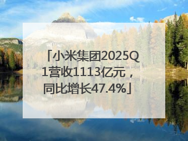 小米集团2025Q1营收1113亿元，同比增长47.4%