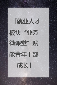 就业人才板块“业务微课堂”赋能青年干部成长