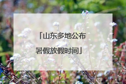 山东多地公布暑假放假时间