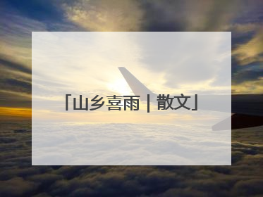 山乡喜雨｜散文