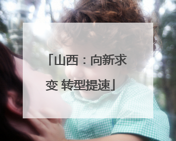 山西：向新求变 转型提速