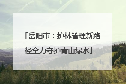岳阳市：护林管理新路径全力守护青山绿水