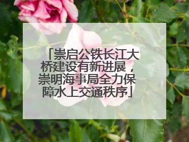 崇启公铁长江大桥建设有新进展，崇明海事局全力保障水上交通秩序