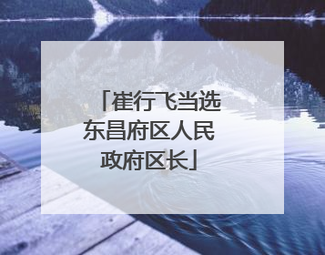 崔行飞当选东昌府区人民政府区长