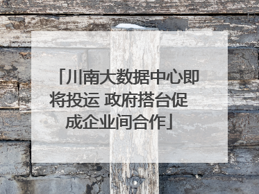 川南大数据中心即将投运 政府搭台促成企业间合作