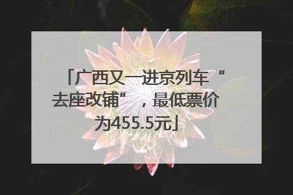 广西又一进京列车“去座改铺”，最低票价为455.5元