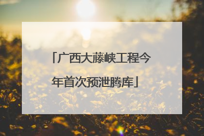广西大藤峡工程今年首次预泄腾库